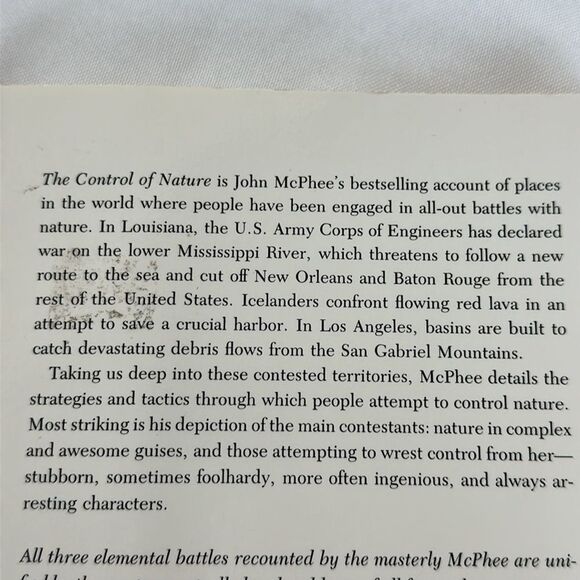 The Control of Nature Book Author John McPhee Engineering Nature Geography - Picture 4 of 4